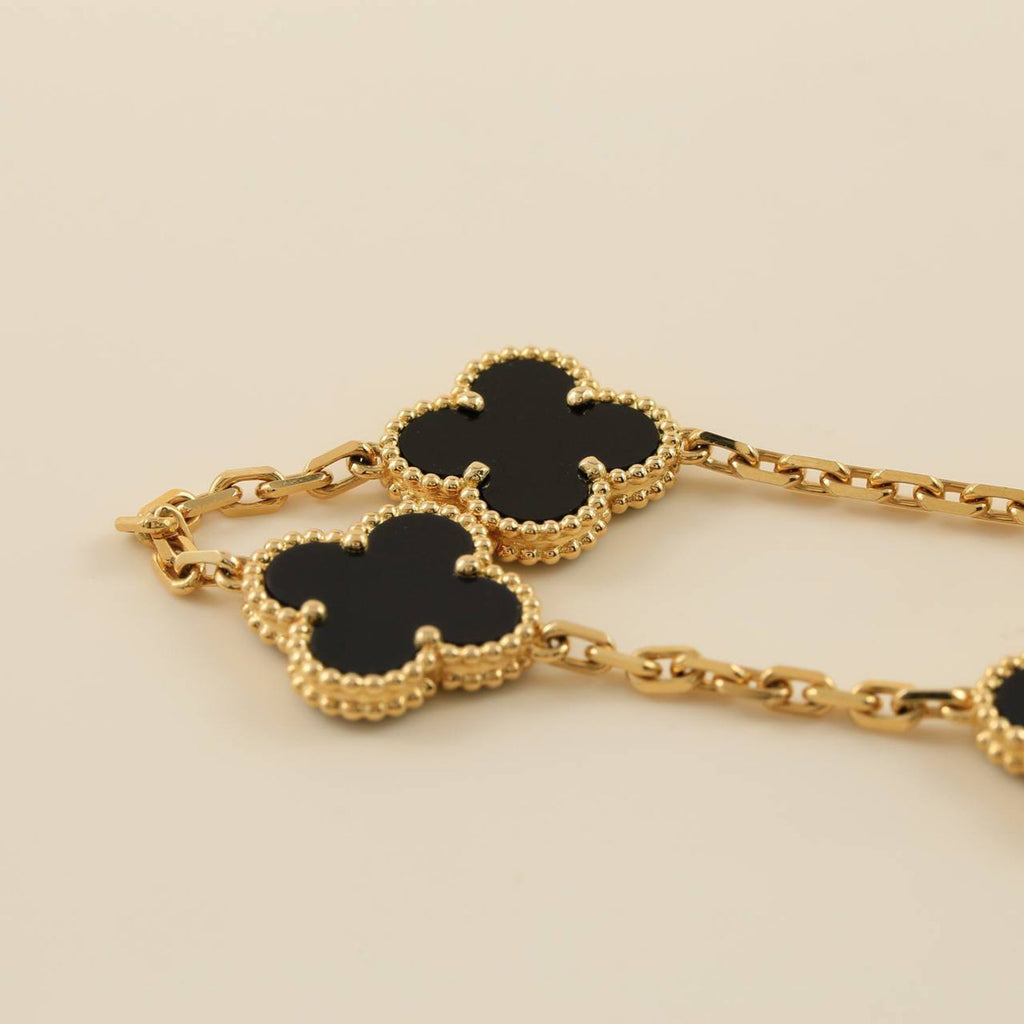 [⭐JeweliWhal] CLOVER 5 MOTIF ONYXS BRACELET COLLECTION