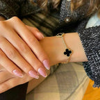 [⭐JeweliWhal] CLOVER 5 MOTIF ONYXS BRACELET COLLECTION