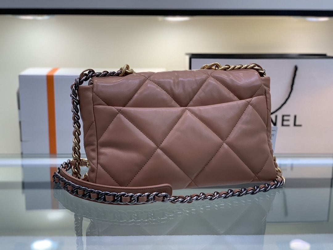 19 フラップバッグ 26 ブラウン ゴートスキン