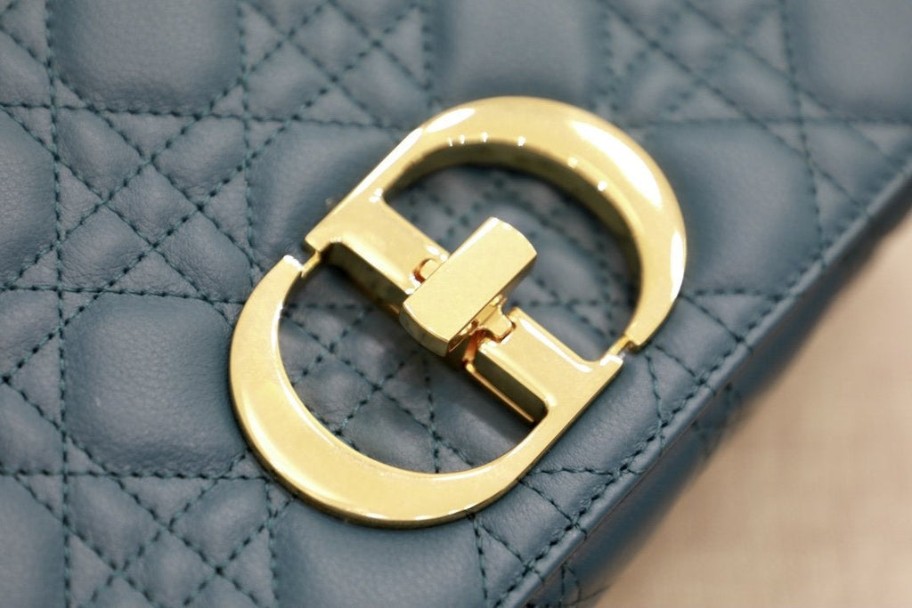 ラージ カロバッグ 28 ディープオーシャンブルー サプル カナージュ カーフスキン