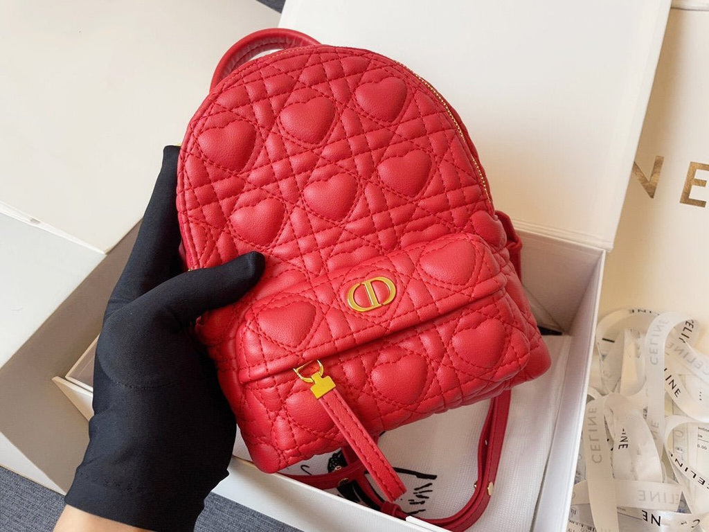 スモールバックパック レッド カナージュ ラムスキン