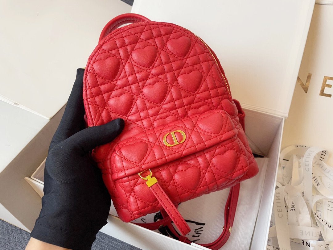 スモールバックパック レッド カナージュ ラムスキン