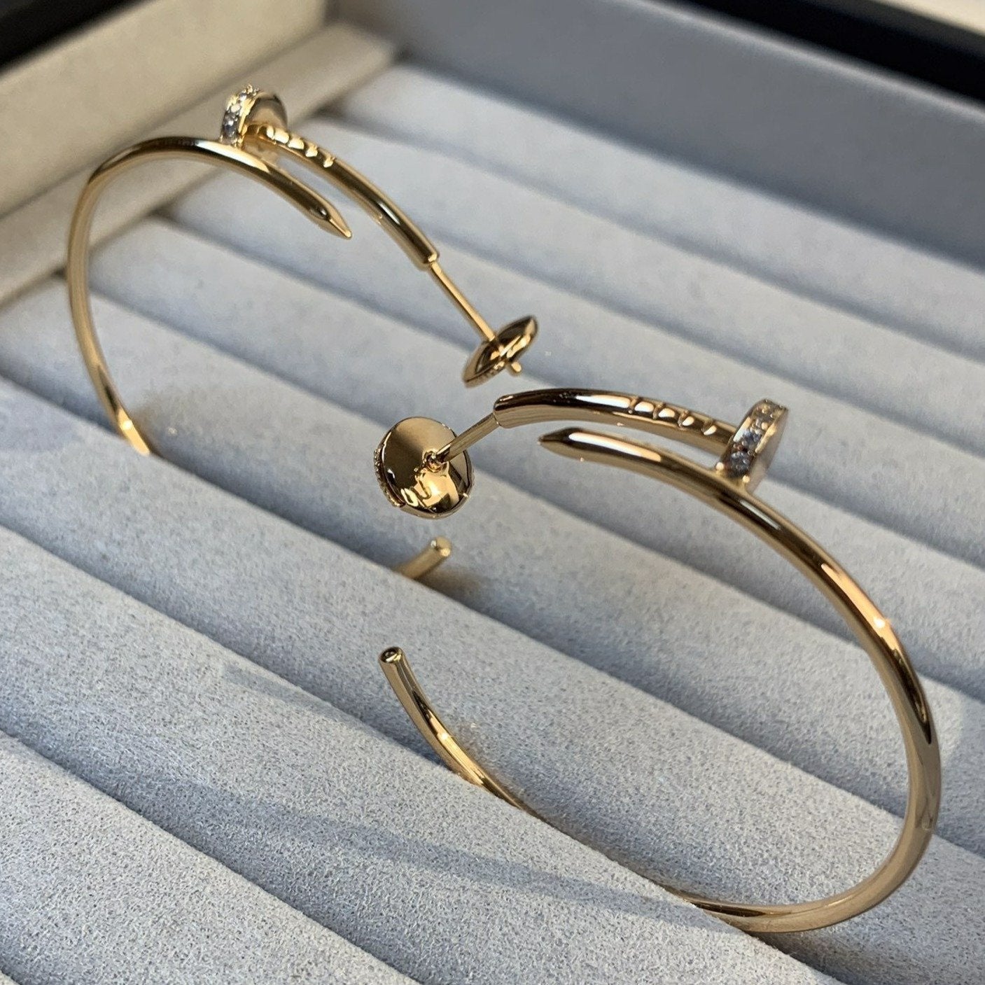 [⭐JeweliWhal]JUSTE EARRINGS GOLD DIAMONDS 1.8MM