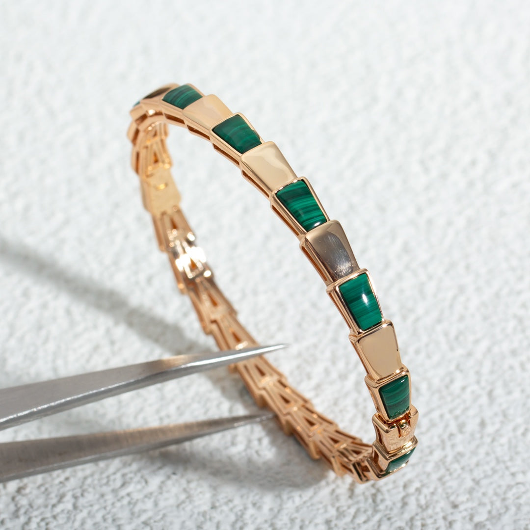 [⭐JeweliWhal]SERPENTI BRACELET PINK GOLD MALACHITE