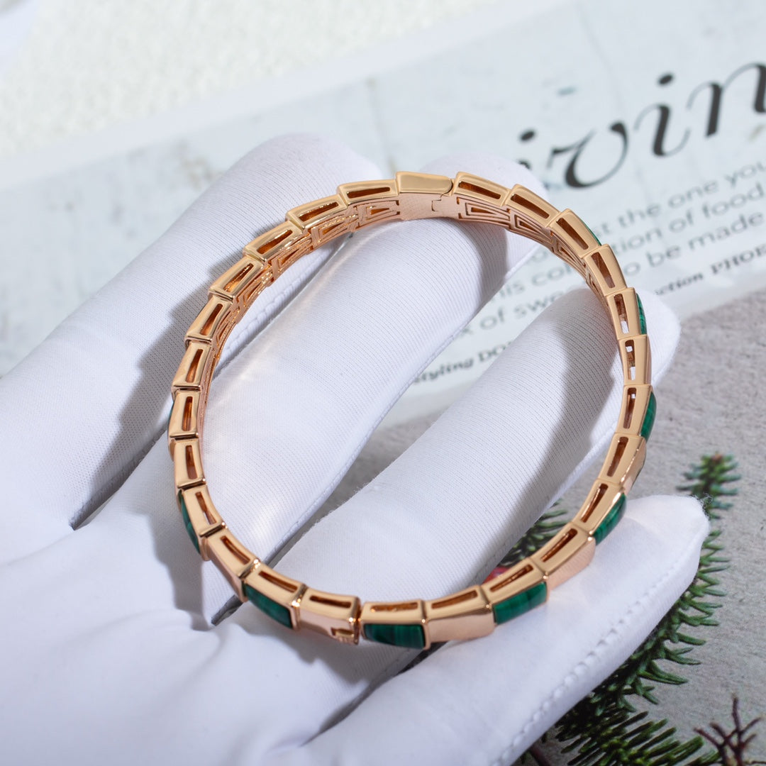 [⭐JeweliWhal]SERPENTI BRACELET PINK GOLD MALACHITE