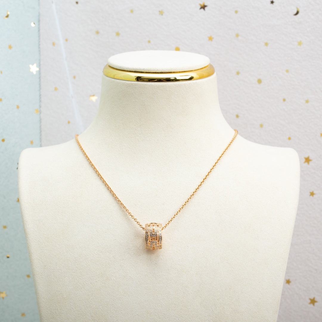 [⭐JeweliWhal]PARENTESI NECKLACE PINK GOLD DIAMOND