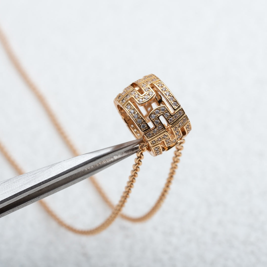 [⭐JeweliWhal]PARENTESI NECKLACE PINK GOLD DIAMOND