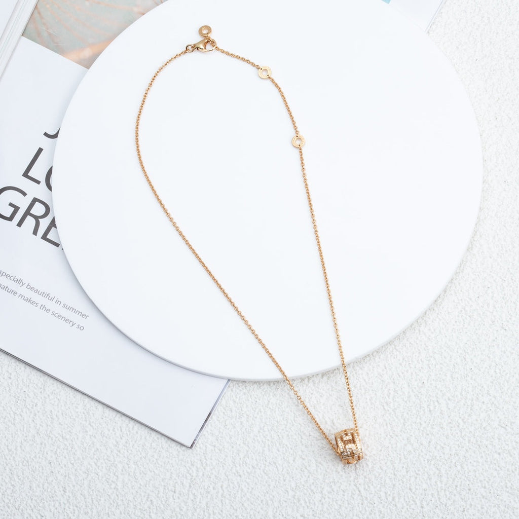 [⭐JeweliWhal]PARENTESI NECKLACE PINK GOLD DIAMOND