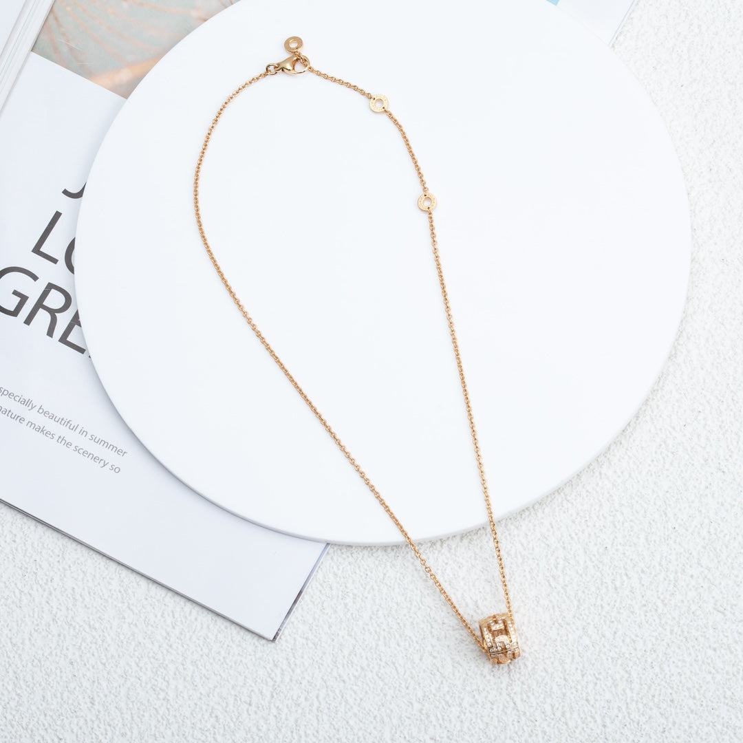 [⭐JeweliWhal]PARENTESI NECKLACE PINK GOLD DIAMOND