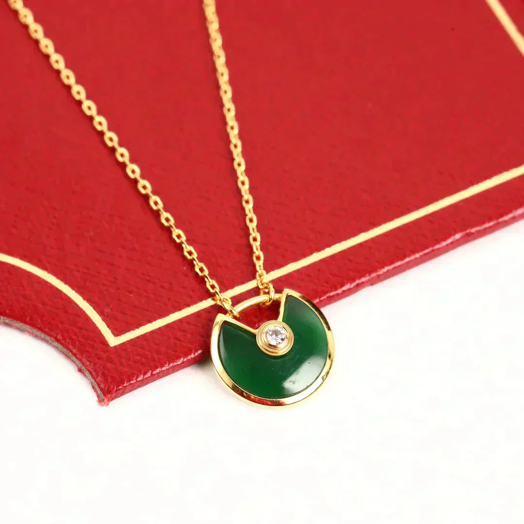 [⭐JeweliWhal]AMULETTE GOLD MALACHITE NECKLACE