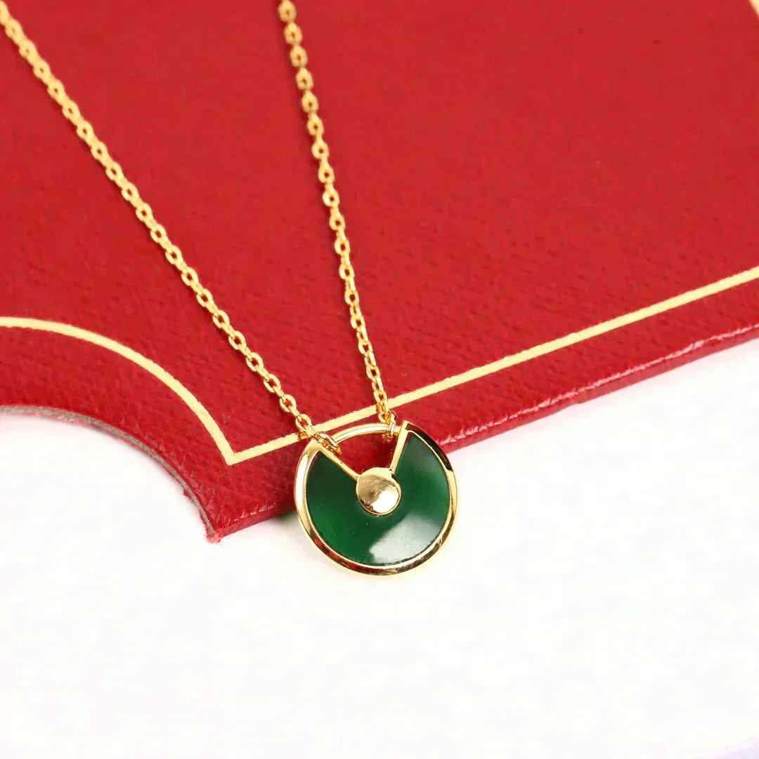 [⭐JeweliWhal]AMULETTE GOLD MALACHITE NECKLACE