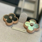 [⭐JeweliWhal]CLOVER MEDIUM 1 MOTIFS GRAY MOP  DIAMOND EARRINGS