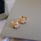 [⭐JeweliWhal]LUCKY PINK GOLD WHITE MOP EARRINGS