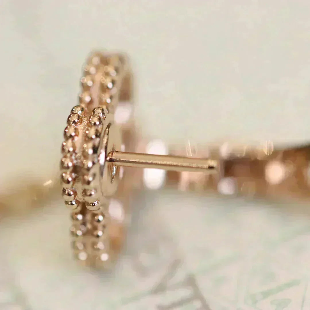 [⭐JeweliWhal]CLOVER MEDIUM 1 MOTIFS FUll DIAMOND EARRINGS