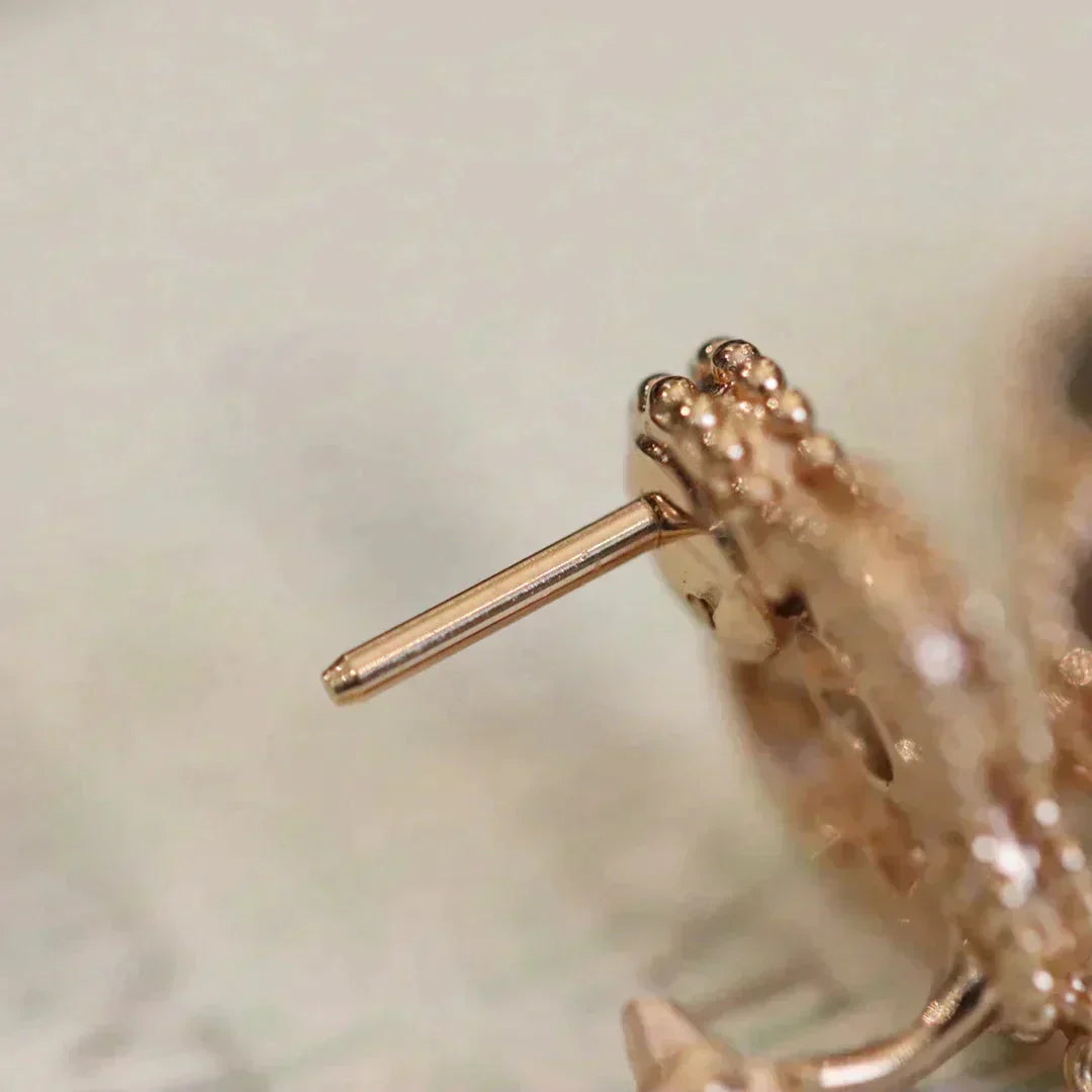 [⭐JeweliWhal]CLOVER MEDIUM 1 MOTIFS FUll DIAMOND EARRINGS