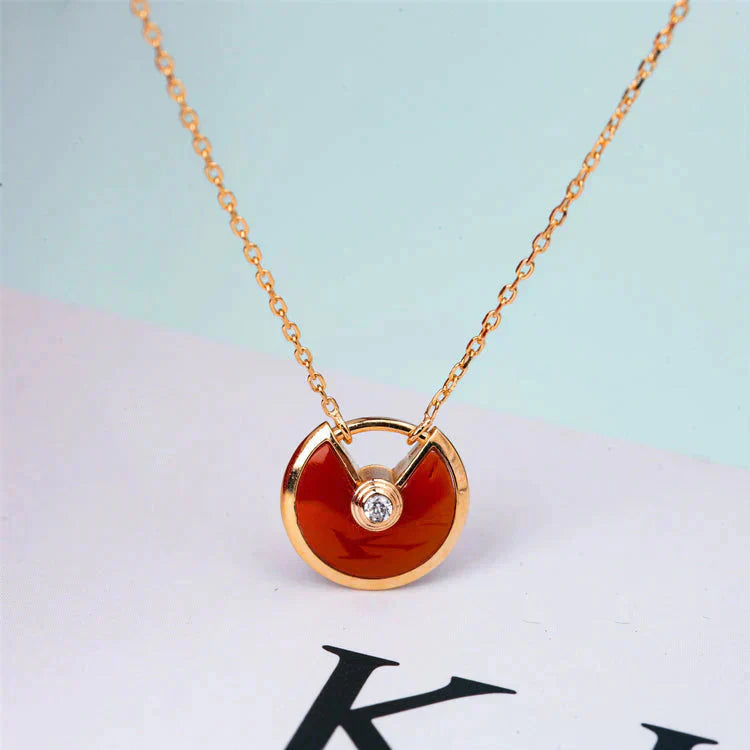 [⭐JeweliWhal]AMULETTE GOLD CARNELIAN ONYX NECKLACE