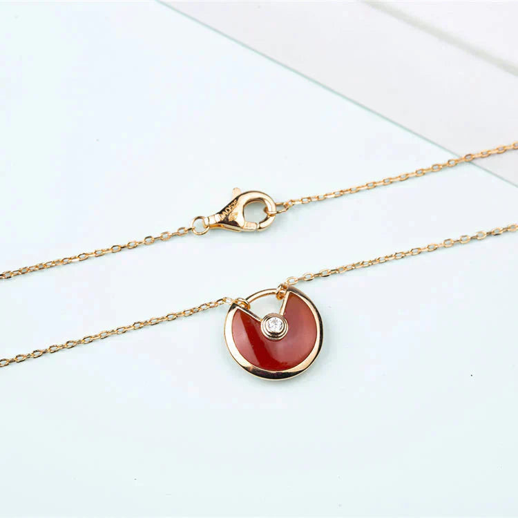 [⭐JeweliWhal]AMULETTE GOLD CARNELIAN ONYX NECKLACE