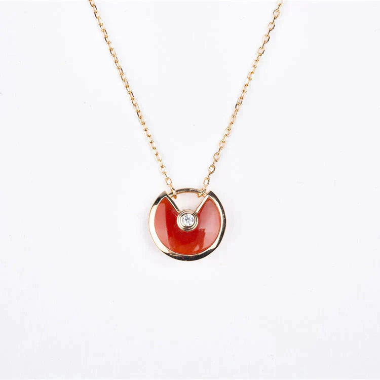 [⭐JeweliWhal]AMULETTE GOLD CARNELIAN ONYX NECKLACE