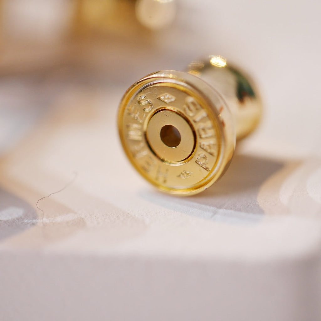 [⭐JeweliWhal]MINI POP H GOLD EARRINGS GREY