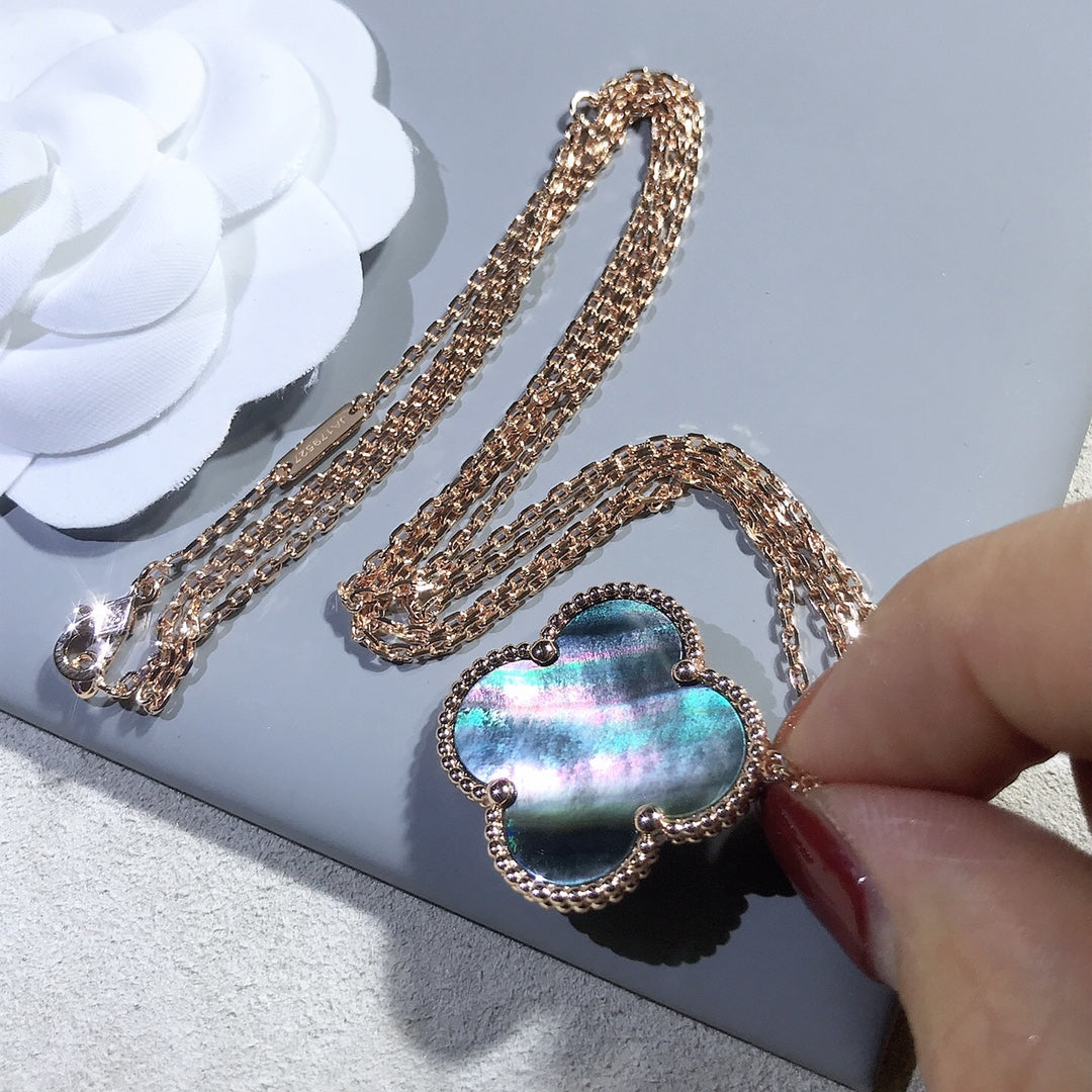 [⭐JeweliWhal]クローバー 25mm ゴールド ダークモップ ビッグクローバーネックレス