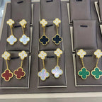 [⭐JeweliWhal]CLOVER  2 MOTIFS  DIAMOND  EARRINGS (MULTIPLE CHOICESç´