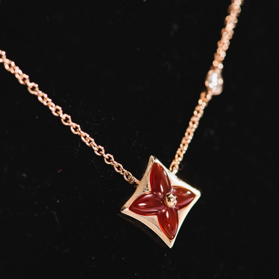 [⭐JeweliWhal]STAR NECKLACE PINK GOLD 1 DIAMOND