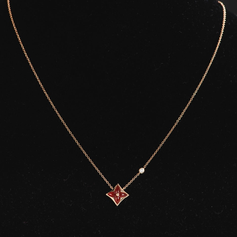 [⭐JeweliWhal]STAR NECKLACE PINK GOLD 1 DIAMOND