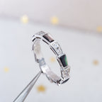 [⭐JeweliWhal]SERPENTI RING SILVER DIAMOND BLACK MOP 3MM