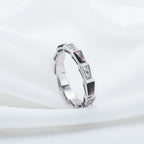 [⭐JeweliWhal]SERPENTI RING SILVER DIAMOND BLACK MOP 3MM