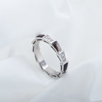 [⭐JeweliWhal]SERPENTI RING SILVER DIAMOND BLACK MOP 3MM