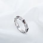 [⭐JeweliWhal]SERPENTI RING SILVER DIAMOND BLACK MOP 3MM