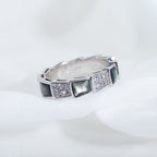 [⭐JeweliWhal]SERPENTI RING SILVER DIAMOND BLACK MOP 4MM