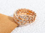 [⭐JeweliWhal]SERPENTI RING PINK GOLD DIAMOND DOUBLE ROW