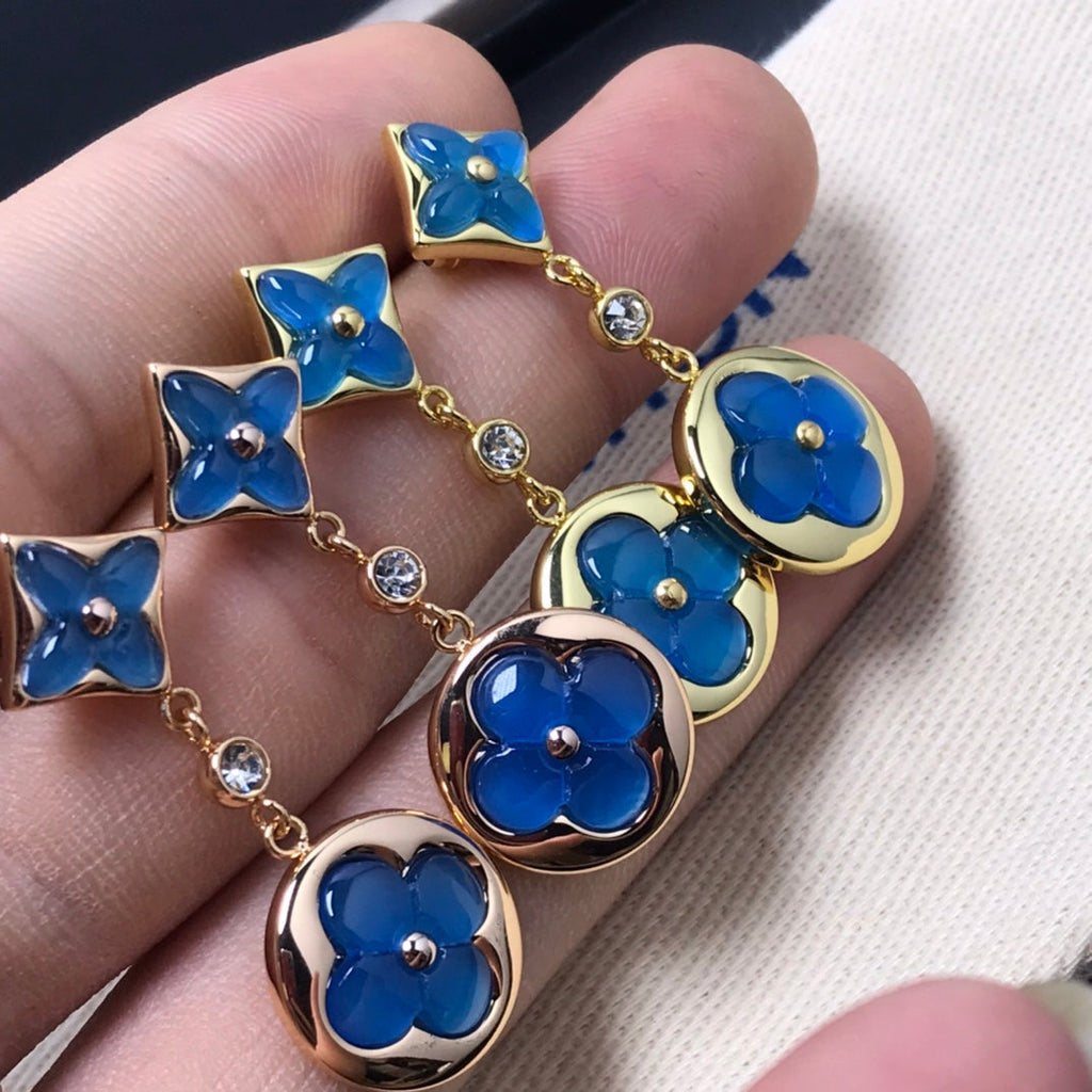 [⭐JeweliWhal]STAR AND SUN AGATE DIAMOND EARRINGS
