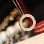 [⭐JeweliWhal]LOVE NECKLACE 16MM 6 DIAMONDS PINK GOLD