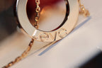 [⭐JeweliWhal]LOVE NECKLACE 16MM 6 DIAMONDS PINK GOLD