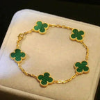 [⭐JeweliWhal] مجموعة سوار CLOVER 5 MOTIF MALACHITE