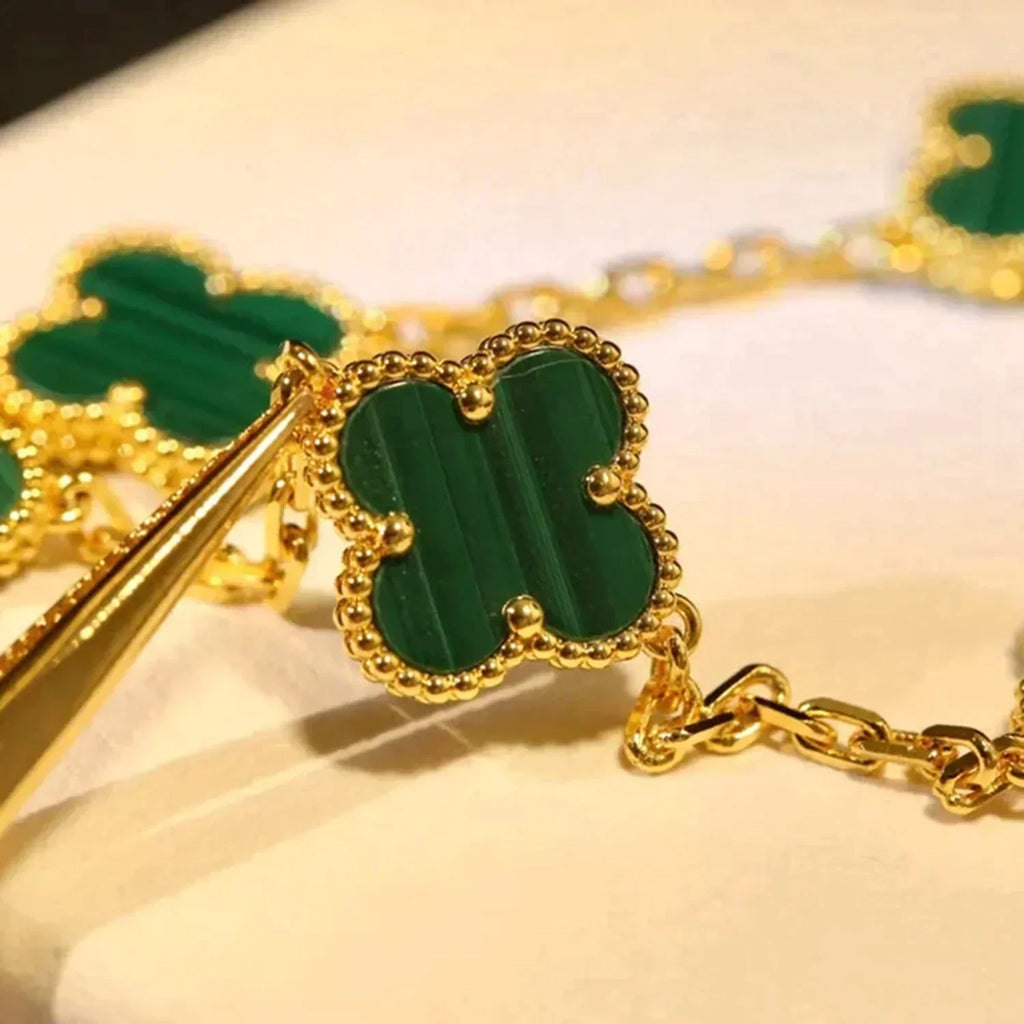 [⭐JeweliWhal] مجموعة سوار CLOVER 5 MOTIF MALACHITE