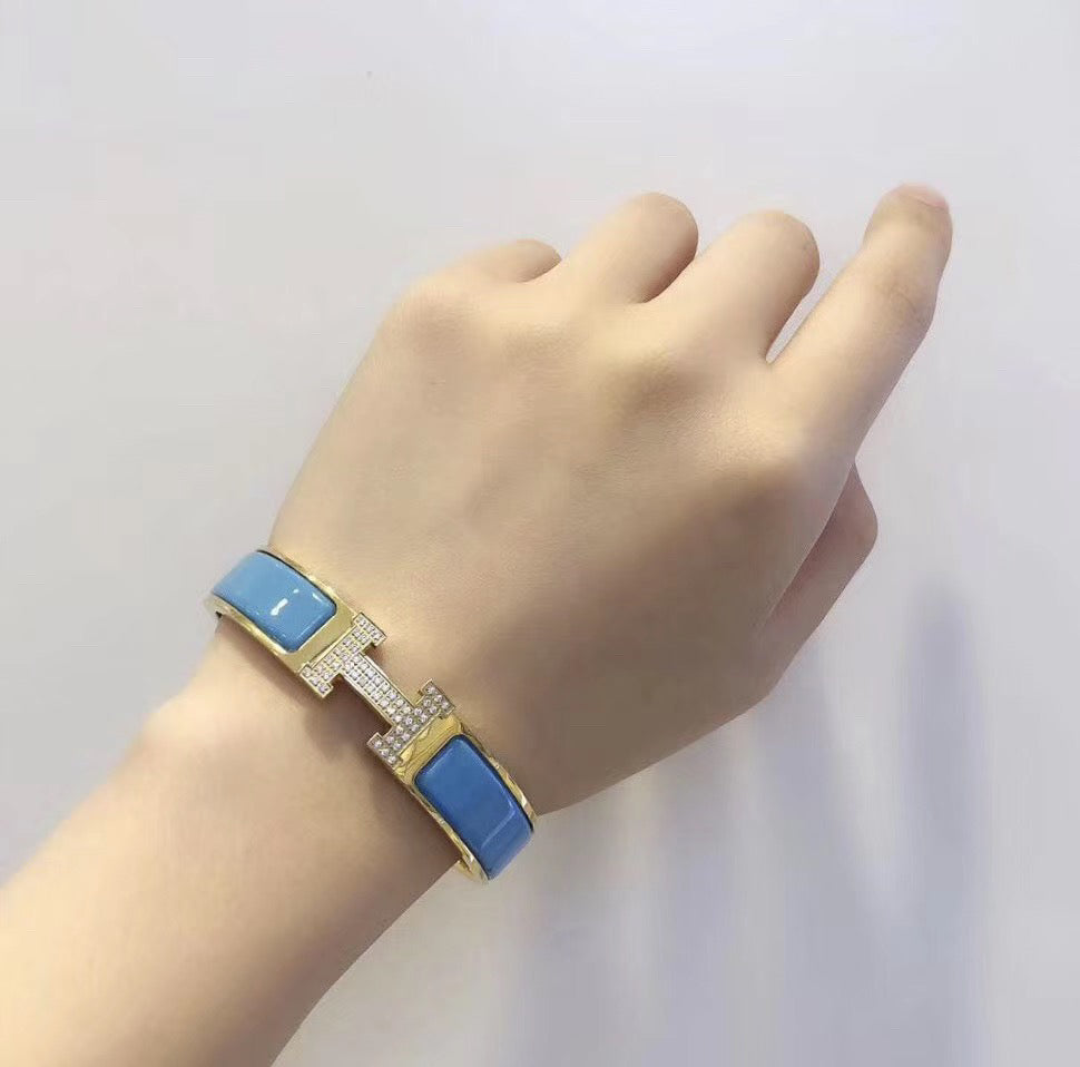 [⭐JeweliWhal]سوار H CLOUD أزرق ذهبي ألماس