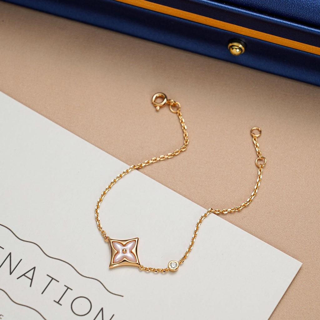 [⭐JeweliWhal]STAR 1 DIAMOND PINK GOLD BRACELET