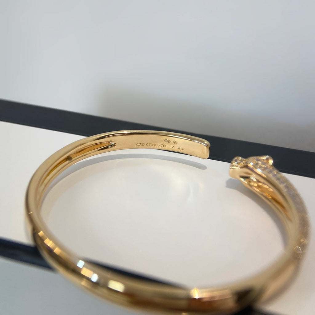 [⭐JeweliWhal]PANTHERE GOLD DIAMOND OPEN BRACELET