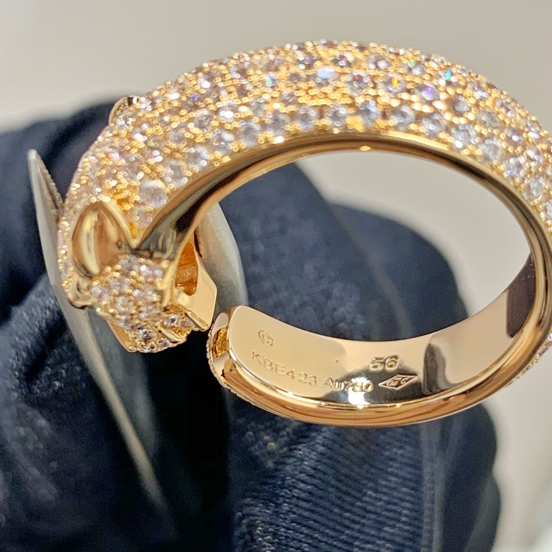 [⭐JeweliWhal]PANTHERE PINK GOLD DIAMOND RING