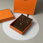 [⭐JeweliWhal]CONSTANCE BLACK PEDANT PINK GOLD NECKLACE