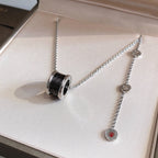 [⭐JeweliWhal]ZERO 1 BLACK CERAMIC SILVER NECKLACE