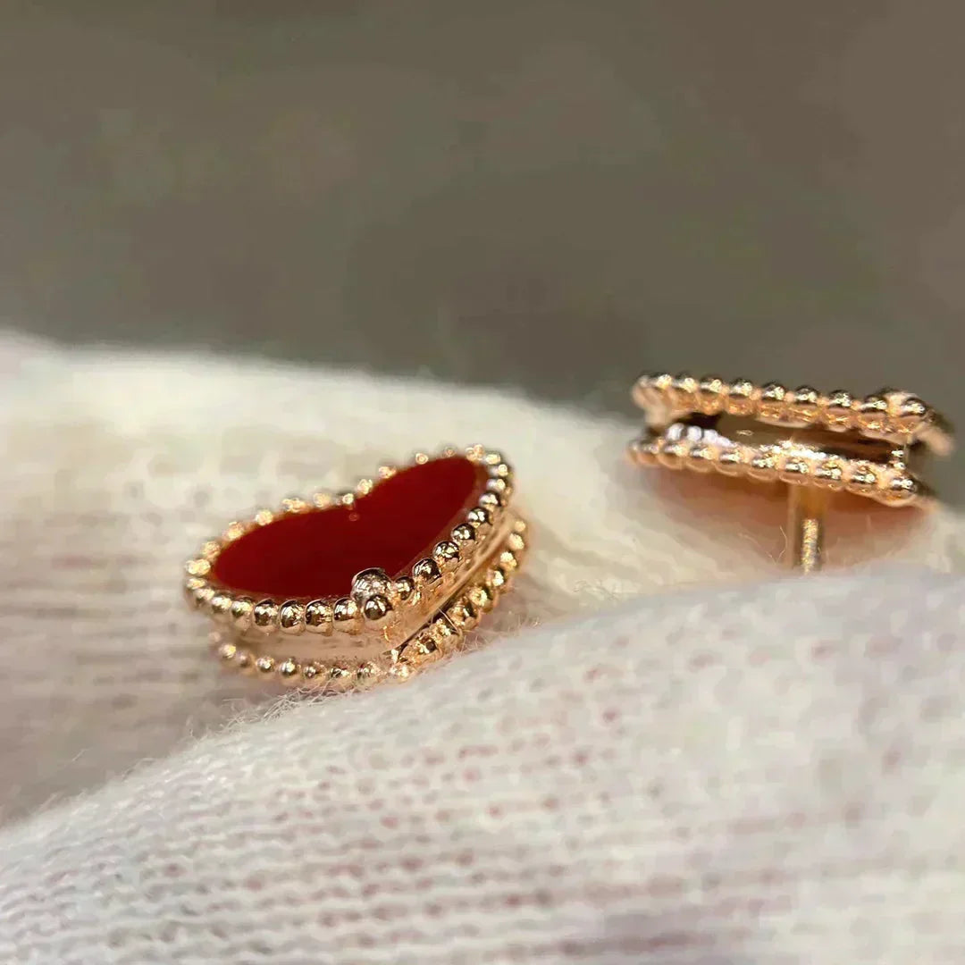 [⭐JeweliWhal]HEART CARNELIAN STUD EARRINGS