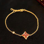 [⭐JeweliWhal]COLOR STAR CARNELIAN PINK GOLD DIAMOND BRACELET