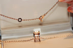[⭐JeweliWhal]ZERO 1 ROCK PENDANT PINK GOLD BLACK NECKLACE