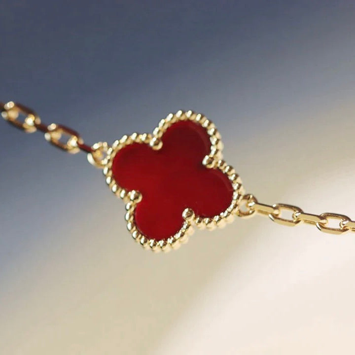[⭐JeweliWhal]CLOVER 20 MOTIFS CARNELIAN NECKLACE