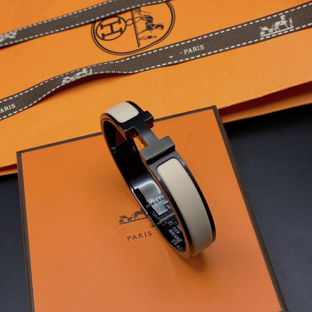 [⭐JeweliWhal]Hブレスレット 12mm ブラックベージュ セラミック