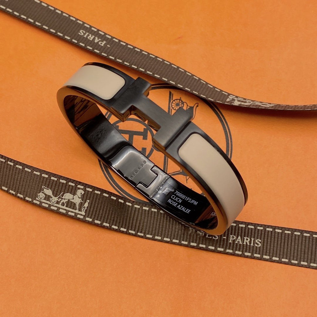 [⭐JeweliWhal]Hブレスレット 12mm ブラックベージュ セラミック